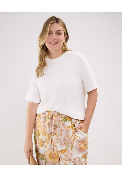 Camiseta Para Mujer Manga Corta Color Blanco Marca Patprimo #14091402