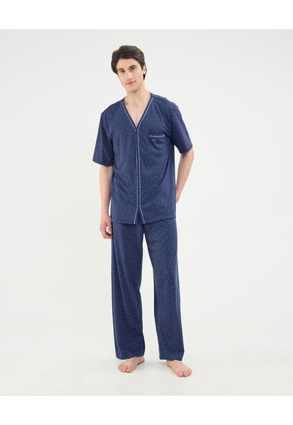 Pijama Para Hombre M/C P/L Color Azul  Marca Patprimo #44040090