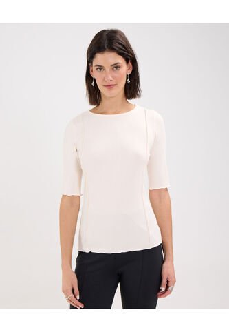 Camiseta Para Mujer Manga Corta Color Beige Marca Patprimo #30093582 Patprimo