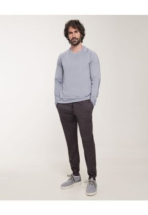 Camiseta Para Hombre Manga Larga Cuello Redondo Color Gris Claro Marca Patprimo #44090862