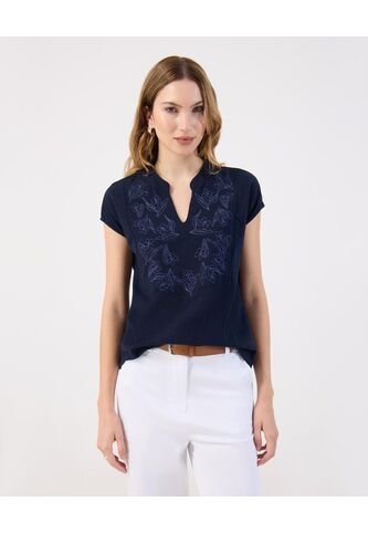 Blusa  Para Mujer Manga Corta Color Azul Marca Patprimo #30123580 Patprimo