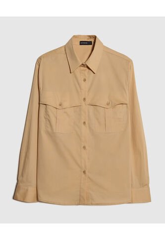 Camisa Para Mujer Manga Larga Color Beige Marca Patprimo #30010621 Patprimo