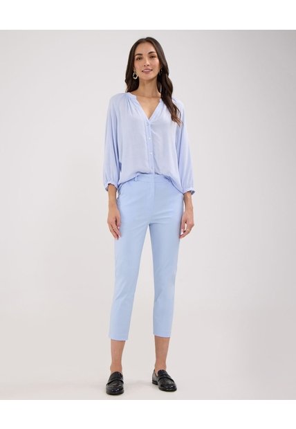 Pantalon Capri Unicolor  Para Mujer Azul Patprimo