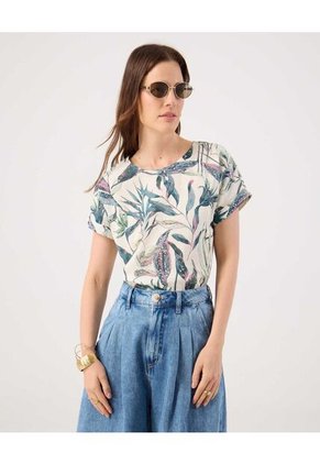 Blusa Para Mujer Manga Corta Color Crema Marca Patprimo #30123575