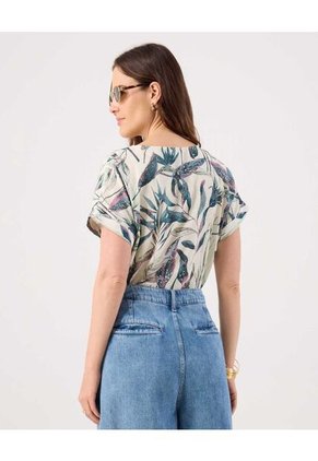 Blusa Para Mujer Manga Corta Color Crema Marca Patprimo #30123575