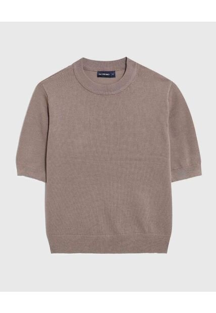 Camiseta  Para Mujer Manga Corta Cuello Redondo Color Café Marca Patprimo #30093865