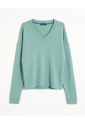 Suéter Liviano Con Cuello V   Para Mujer Verde Patprimo Patprimo