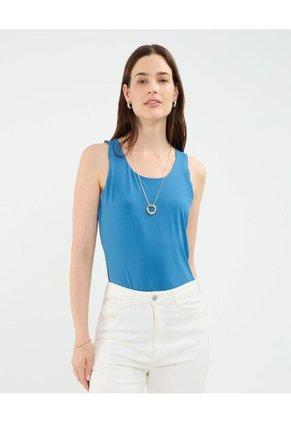 Camiseta Para Mujer Manga Sisa Cuello Redondo Color Azul  Marca Patprimo #30093655