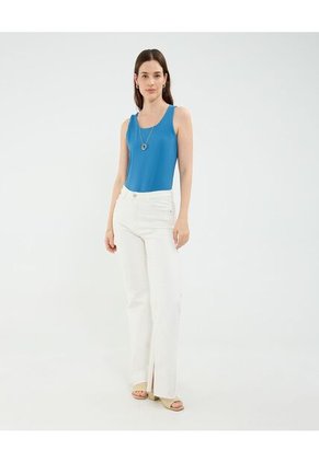 Camiseta Para Mujer Manga Sisa Cuello Redondo Color Azul  Marca Patprimo #30093655