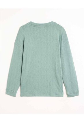 Suéter Liviano Con Cuello V   Para Mujer Verde Patprimo
