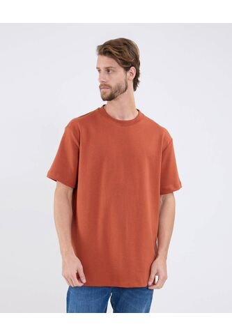 Camiseta Para Hombre Manga Corta Cuello Redondo Color Naranja Marca Patprimo #44090929 Patprimo
