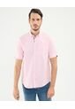 Camisa Para Hombre Manga Corta Con Bolsillo Cuello Button D Color Rosa Marca Patprimo #44013047 de Patprimo