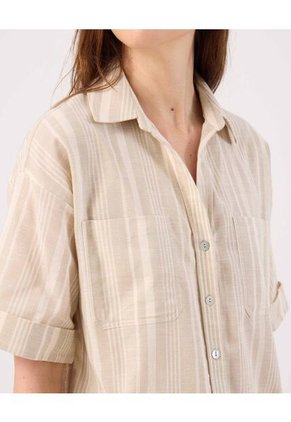 Camisa Para Mujer Manga Corta Color Beige Marca Patprimo #30010736
