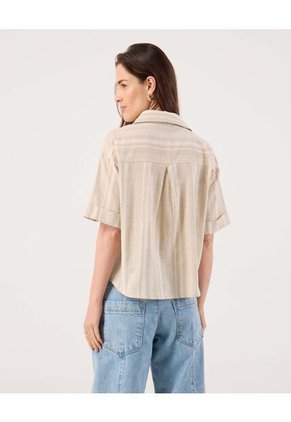 Camisa Para Mujer Manga Corta Color Beige Marca Patprimo #30010736