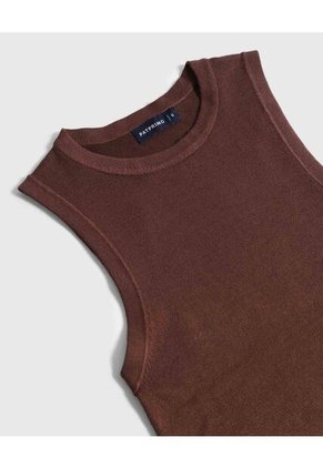 Camiseta  Para Mujer Manga Sisa Cuello Redondo Color Café Marca Patprimo #30093867