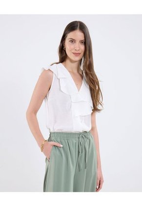 Blusa Para Mujer Manga Corta Color Blanco Marca Patprimo #30123548