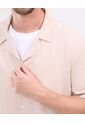 Camisa Manga Corta   Para Hombre Café Patprimo de Patprimo