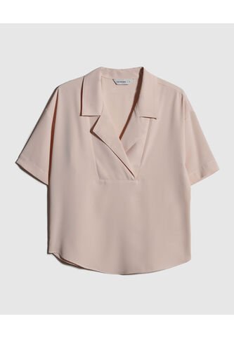 Blusa Para Mujer Manga Corta Color Beige Marca Patprimo #30123352 Patprimo