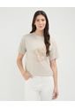 Camiseta Para Mujer Manga Corta Color Beige Marca Patprimo #30093662 de Patprimo