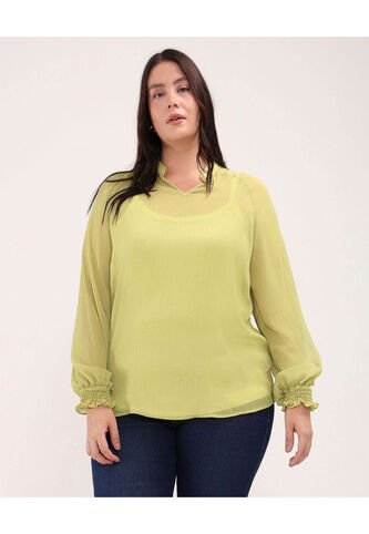 Blusa Para Mujer Manga Larga Color Verde  Marca Patprimo #14121355 Patprimo