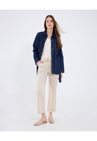 Pantalón Con Cinturon Incluido  Para Mujer Beige Patprimo Patprimo