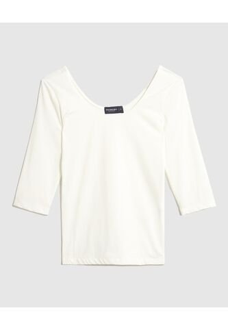 Camiseta Para Mujer Manga 3/4 Cuello Redondo Color Blanco Marca Patprimo #30093803 Patprimo