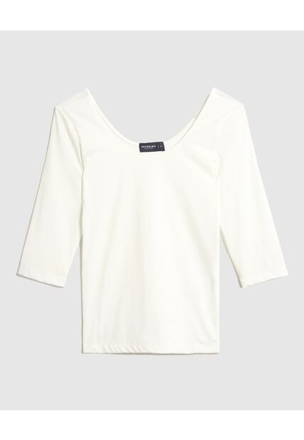 Camiseta Para Mujer Manga 3/4 Cuello Redondo Color Blanco Marca Patprimo #30093803