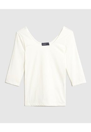 Camiseta Para Mujer Manga 3/4 Cuello Redondo Color Blanco Marca Patprimo #30093803