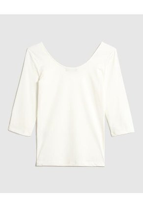 Camiseta Para Mujer Manga 3/4 Cuello Redondo Color Blanco Marca Patprimo #30093803