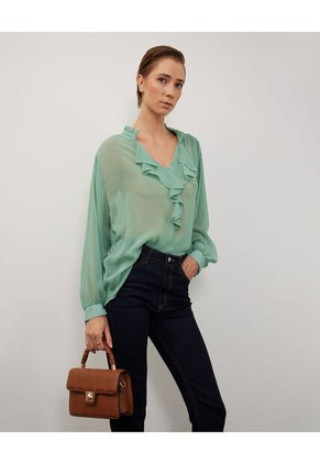 Blusa Para Mujer Manga Larga Color Verde Marca Patprimo #30123253