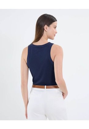 Camiseta Para Mujer Manga Sisa Cuello Redondo Color Azul Marca Patprimo #30093820