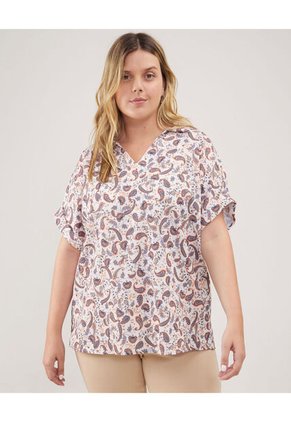 Camisa Para Mujer Manga Corta Color Crema Marca Patprimo #14010180