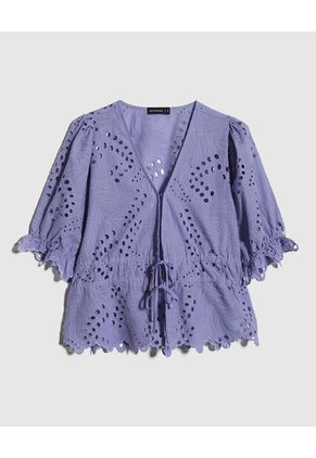 Blusa Para Mujer Manga Corta Color Azul  Marca Patprimo #30123280