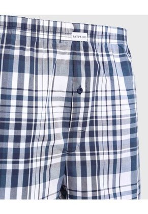 Bóxer A Cuadros De Tela Plana  X1 Para Hombre Azul Patprimo