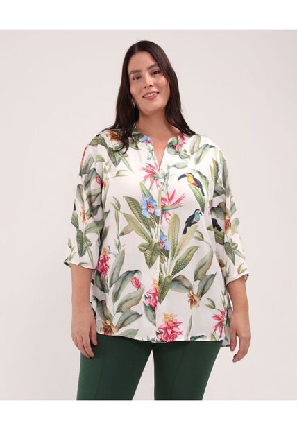 Camisa Para Mujer Manga 3/4 Color Blanco Marca Patprimo #14010187