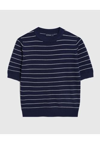 Camiseta  Para Mujer Manga Corta Cuello Redondo Color Azul Marca Patprimo #30093864 Patprimo