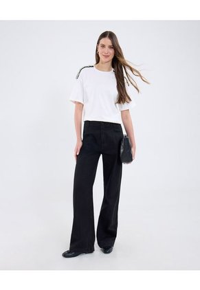 Camiseta Para Mujer Manga Corta Cuello Redondo Color Blanco Marca Patprimo #30093791