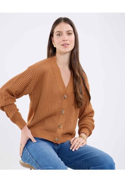 Saco Para Mujer Cardigan Color Café Marca Patprimo #30330663