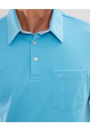 Polo Para Hombre Cuello Maquina Con Bolsillo Color Aguamarina Marca Patprimo #44111091