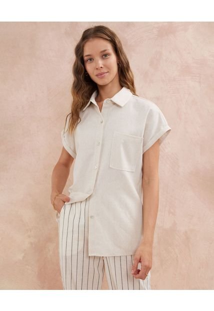 Camisa Para Mujer M/Corta Patprimo En Color Avena #30010618