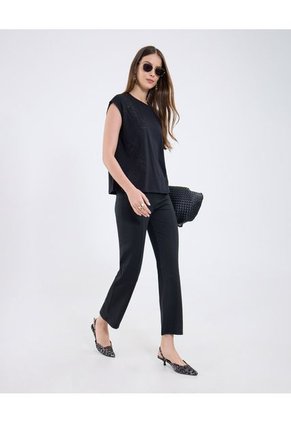 Camiseta Para Mujer Manga Sisa Cuello Redondo Color Negro Marca Patprimo #30093796