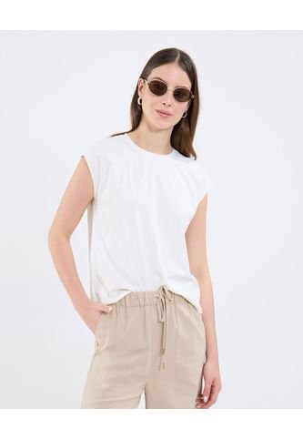 Camiseta Para Mujer Manga Sisa Cuello Redondo Color Blanco Marca Patprimo #30093796 Patprimo