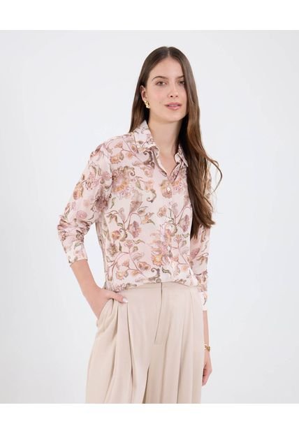 Camisa Para Mujer Manga Larga Color Crema Marca Patprimo #30010718