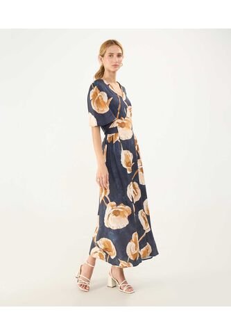 Vestido Para Mujer Manga Corta Color Azul Oscuro Marca Patprimo #30171019 Patprimo