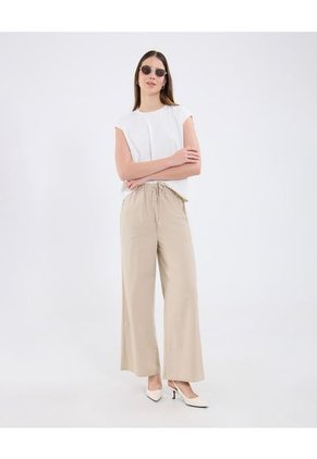 Pantalón Para Mujer Multiusos Plano Color Beige Marca Patprimo #30072002