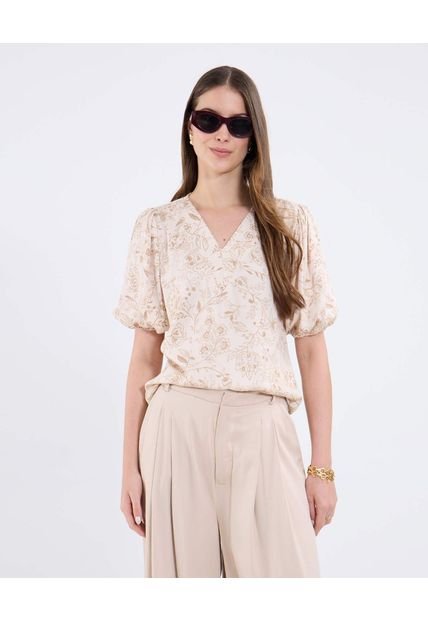 Blusa Para Mujer Manga Corta Color Beige Marca Patprimo #30123565