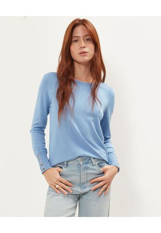 Saco Para Mujer Cuello Redondo Color Azul  Marca Patprimo #30330568 Patprimo