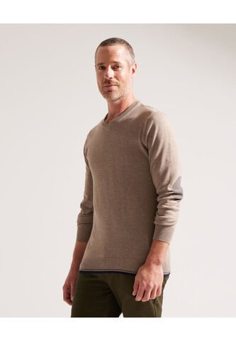 Saco Para Hombre Cuello V Color Café  Marca Patprimo #44330201 Patprimo