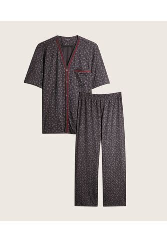 Pijama  Para Hombre M/C P/L Color Negro Marca Patprimo #44040090 Patprimo