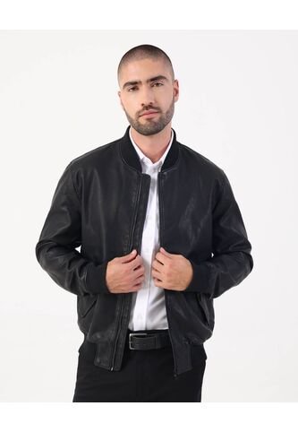 Chaqueta  Para Hombre Bomber Color Negro Marca Patprimo #44080350 Patprimo